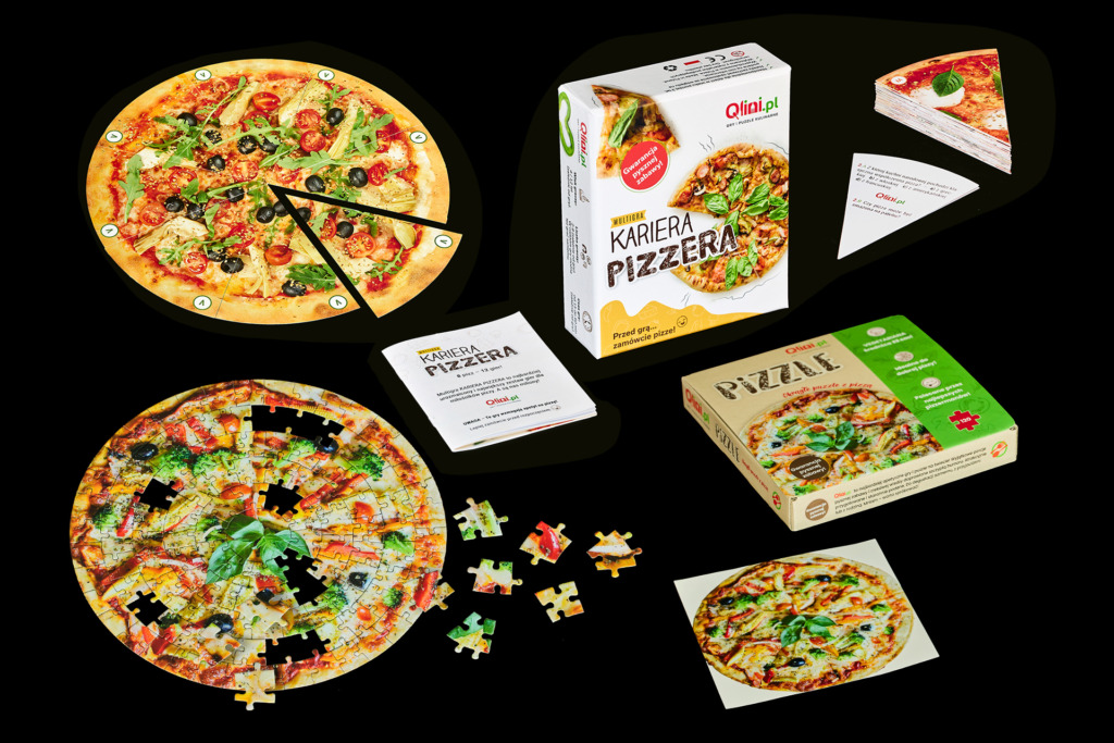 Qlini - Gra i puzzle z pizzą – zestaw dla oszczędnych smakoszy